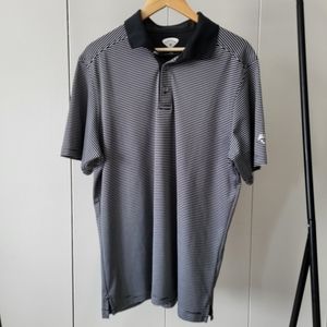 Callaway Short sleeve black with white stripes lightweight golf shirt. Sz L